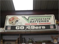 Large Interstate Batteries 49's Metal Sign