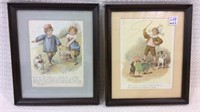 Pair of Framed Children's Pictures-10 X 12