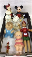 Box of Collectible Dolls & Toys Including