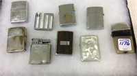 Group of 9 Various Old Lighters-One Marked
