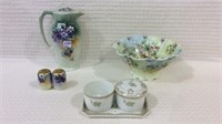 Group of Hand Painted Floral Dishware