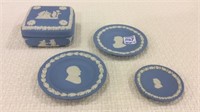 Group of 4 Sm. Blue Wedgewood Pieces Including