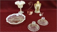 Group of 7 Various Fenton & Hobnail Pieces