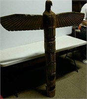 Carved eagle totem