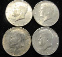 4 kennedy 1964 half dollars