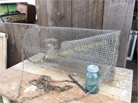 great galvanized wire antique fish trap
