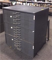 3- Section Flat Fold Metal Filing Cabinet with