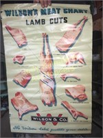 Vintage Wilsons Meat chart poster-lamb cuts