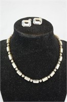 Coro Cut Glass Rhinestone Necklace & Earring Set