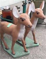 2 Large Cement Deer Figures