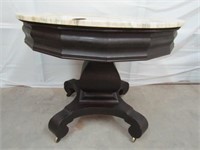 Walnut Marble Top Empire Table