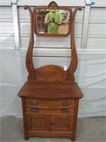 Oak Wash Stand with Mirror