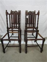 Set of Four Oak Spindle Back Chairs