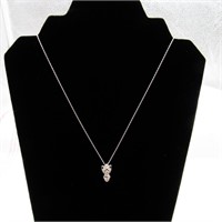 14K White Gold 18" Necklace w/14K Diamond Pendant