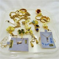 Costume Jewelry Lot Mostly Gold Filled