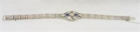 14K Gold Diamond & Sapphire Slide Bracelet 7.5"