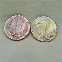 (2) 1986 Silver Eagle One Ounce Fine Silver Coins