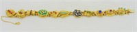 14K Gold Jeweled Slide Bracelet 38.0 Grams TW