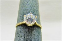 14K White Gold & CZ Ring 2.5 Grams TW