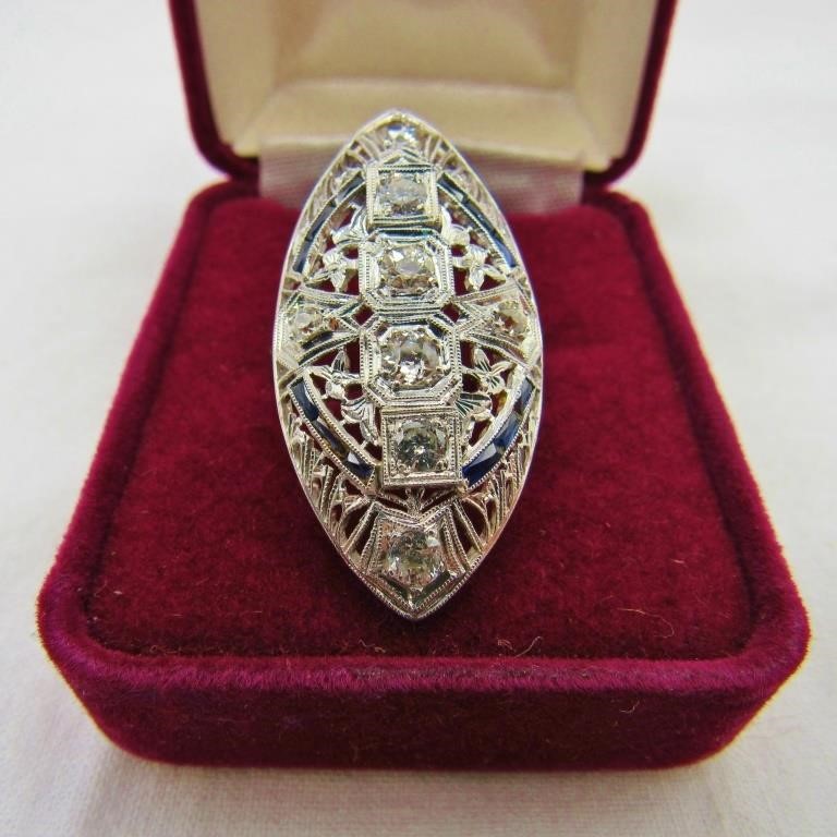 Estate Platinum Gold Diamond Jewelry & Coins Auction