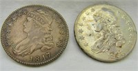 2 Liberty Half Dollars 1817 & 1833