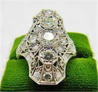 Platinum & Diamond Ladies Ring 6.2 Grams TW