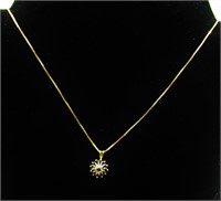 20" 14K Gold Diamond & Sapphire 14K" Necklace 4.5