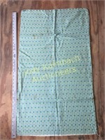 Retro aqua print cotton feed sack-seam intact
