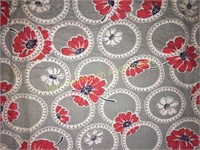 Vintage cotton print feed sack-red & white daisies