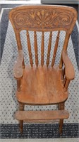 Antique Oak Pressback High Chair