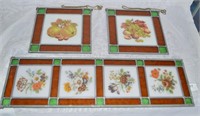 3pcs Vintage Stained Glass Window Decor