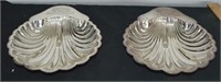 Pair Silver Plate Scallop Serving Plates
