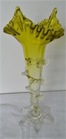 Vintage Ruffle Edge Art Glass Vase