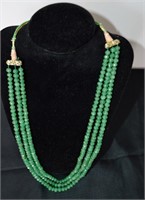 3 Strand Genuine Jade Necklace