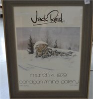 Vintage Framed Jack Reid Art Gallery Poster