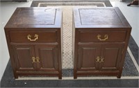 Pair Solid Wood  End Tables