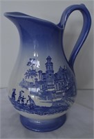Large Water Pitcher Flow Blue Staffordshire
