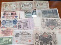 LARGE LOT OF GERMAN REICHSMARKS AND RUSSIAN PAPER