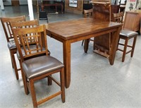 LARGE COUNTER HEIGHT TABLE W 6 CHAIRS
