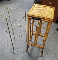 2PC PLATE STAND & BAMBOO PLANT STAND