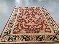 LARGE RED AND GOLD AREA RUG 100% WOOL PILE