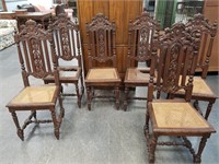 LOT OF 6 VTG BLACK FOREST TYPE FIGURAL CHAIRS