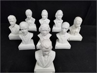 9PC MINIATURE COMPOSER BUSTS