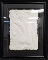 CAST PAPER 3D NUDE ART FRAMED