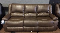 Simmons brown leather reclining sofa - brand new