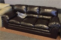 Simmons dark brown leather sofa - brand new