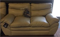 Simmons white leather love seat - brand new