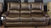 Simmons brown leather reclining sofa - brand new