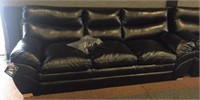 Simmons black leather sofa - brand new (matching