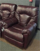 Simmons red leather recliner - brand new